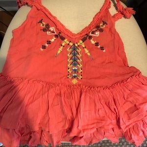 FREE PEOPLE CORAL TANK SIZE XS